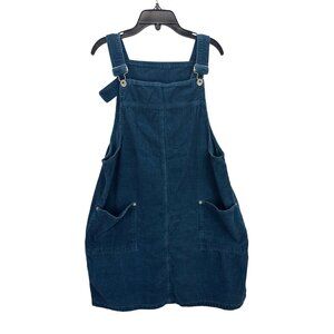 Faded Glory Denim Jumper Dress Size Small Blue Pinafore Pocket Casual Vintage